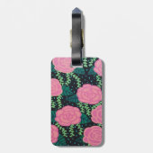 Rosa Cabbage-Rose Gepäckanhänger (Rückseite vertikal)