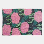 Rosa Cabbage-Rose  Geschirrtuch (Horizontal)