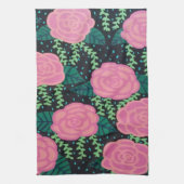 Rosa Cabbage-Rose  Geschirrtuch (Vertikal)