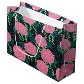 Rosa Cabbage-Rose Große Geschenktüte (Vorderseite Schrägansicht)