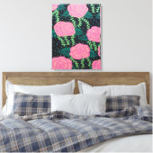 Rosa Cabbage-Rose Leinwanddruck (Insitu (Schlafzimmer))