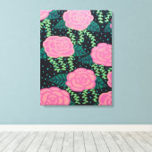 Rosa Cabbage-Rose Leinwanddruck (Insitu (Holzboden))