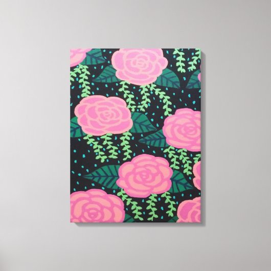 Rosa Cabbage-Rose Leinwanddruck (Vorderseite)
