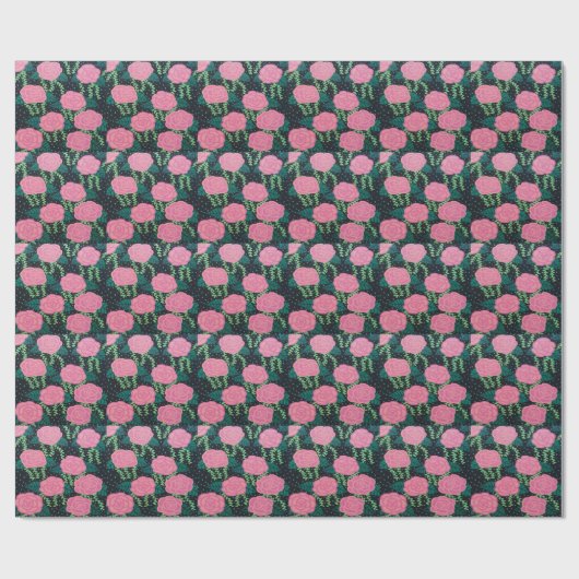 Rosa Cabbage Rose Packpapier (Flach)