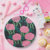 Rosa Cabbage-Rose  Pappteller (Party)