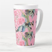 Rosa Cabbage Rose Rose Wasserfarben Florenz Mum Ta Milchtasse (Rechte Ecke)