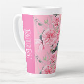 Rosa Cabbage Rose Rose Wasserfarben Florenz Mum Ta Milchtasse (Linke Ecke)