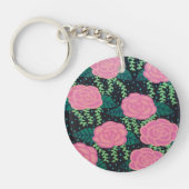 Rosa Cabbage-Rose Schlüsselanhänger (Vorderseite)
