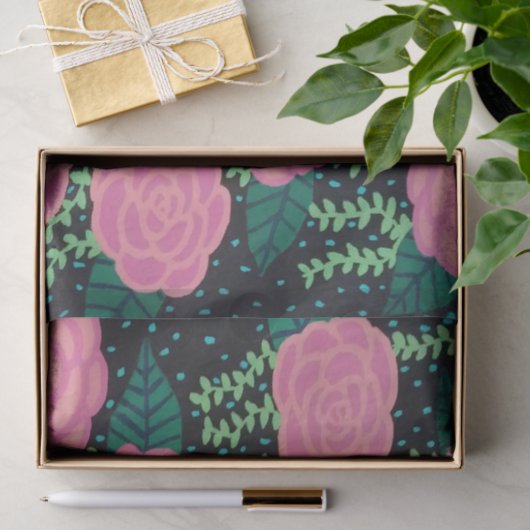 Rosa Cabbage-Rose Seidenpapier (Geschenk)