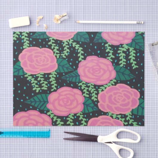 Rosa Cabbage-Rose Seidenpapier (Handwerk)