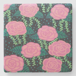 Rosa Cabbage-Rose Steinuntersetzer