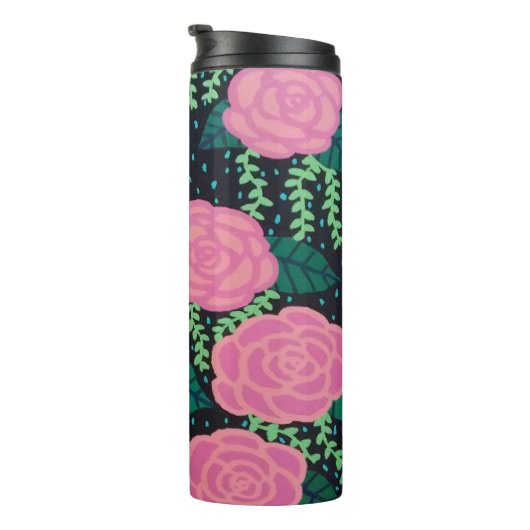 Rosa Cabbage-Rose  Thermosbecher (Nach rechts gedreht)