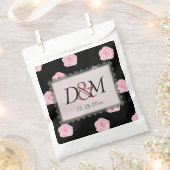 Rosa Cabbage Rose und Black Lace Hochzeit Geschenktütchen (Ausgeschnitten)