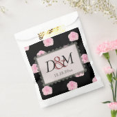 Rosa Cabbage Rose und Black Lace Hochzeit Geschenktütchen (Versiegelt)