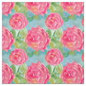 Rosa Cabbage Rose Wasserfarben Blume Kunst, Dichtu Stoff (Muster)