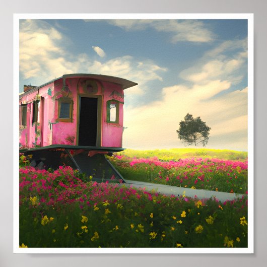 Rosa Caboose druckbar Poster (Vorne)