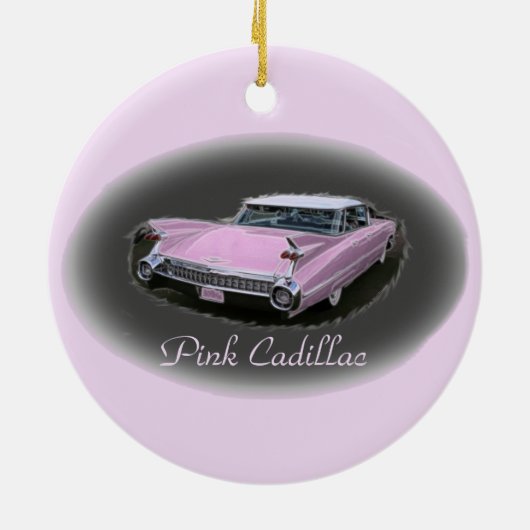 Rosa Cadillac-Blitz Keramik Ornament (Hinten)