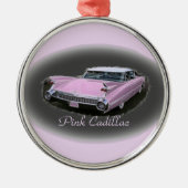 Rosa Cadillac-Blitz Ornament Aus Metall (Vorne)
