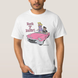 Rosa Cadillac mit Schmierer-u. Freundin-T - Shirt