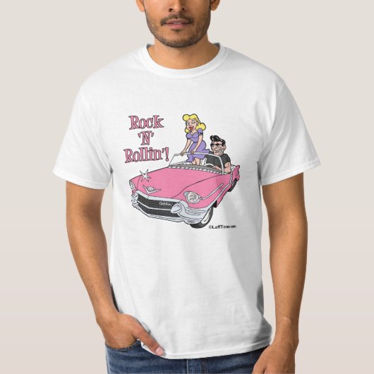 Rosa Cadillac mit Schmierer-u. Freundin-T - Shirt (Vorderseite)
