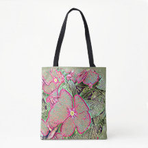 Rosa Caladium-Blatt und abstraktes Botanisches
