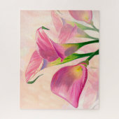 Rosa Calla-Blume, Acrylmalerei Puzzle (Vertikal)