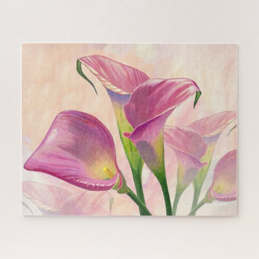Rosa Calla-Blume, Acrylmalerei Puzzle (Horizontal)