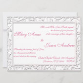 Rosa Calla Lily Blühte Rahmen Hochzeit Einladung (Rückseite)