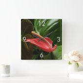 Rosa Calla Lily Piazza della Riforma Quadratische Wanduhr (Zuhause)