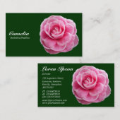 Rosa Camelia - Dunkelgrün 003300 Visitenkarte (Vorne/Hinten)