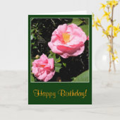 Rosa Camellia Geburtskarte Karte (Gelbe Blume)