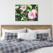 Rosa Camellias Digitale Leinwand Malerei Kunst, Di (Insitu (Schlafzimmer))