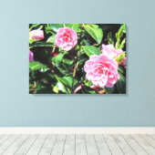 Rosa Camellias Digitale Leinwand Malerei Kunst, Di (Insitu (Holzboden))