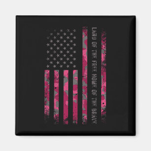 Rosa Camo USA-Flagge Militär-Tarnung abgenutzt  Magnet