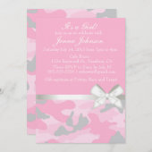 Rosa Camouflage-Baby-Mädchen-Duschen-Einladung Einladung (Vorne/Hinten)