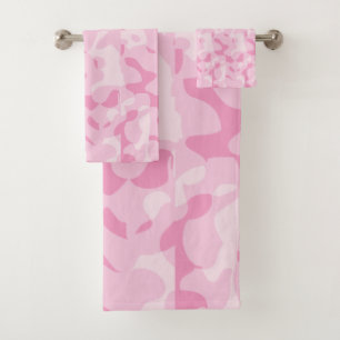 Rosa Camouflage Badhandtuch Set