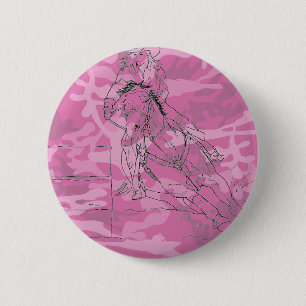 Rosa Camouflage Barrel Racer Button