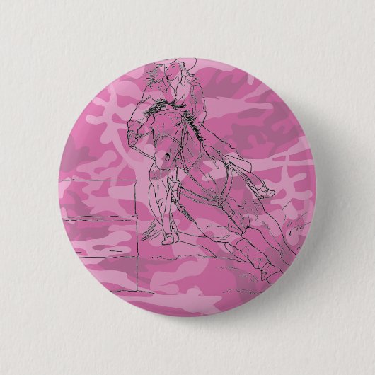 Rosa Camouflage Barrel Racer Button (Vorderseite)