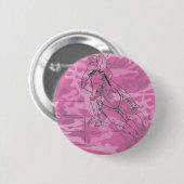 Rosa Camouflage Barrel Racer Button (Vorne & Hinten)