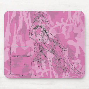 Rosa Camouflage Barrel Racer Mousepad