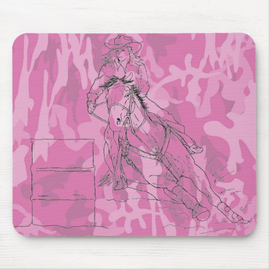 Rosa Camouflage Barrel Racer Mousepad (Vorne)