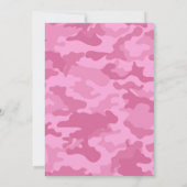 Rosa Camouflage Brautparty oder Vertragspartei Einladung (Rückseite)
