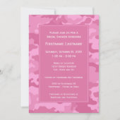 Rosa Camouflage Brautparty oder Vertragspartei Einladung (Vorderseite)