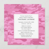 Rosa Camouflage Brautparty oder Vertragspartei Einladung (Vorne/Hinten)