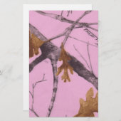 Rosa Camouflage Briefpapier (Vorne/Hinten)