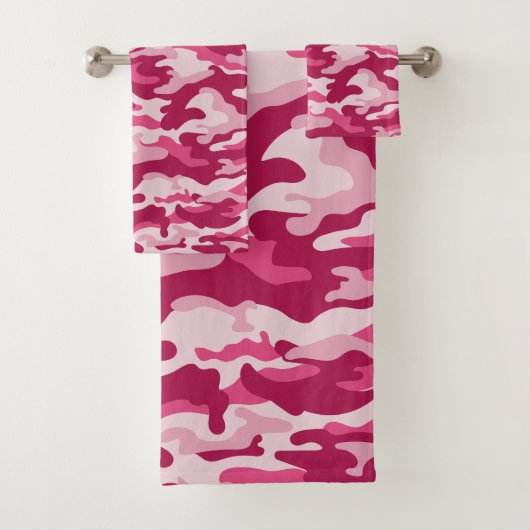 Rosa Camouflage Camouflage Badhandtuch Set (Insitu)