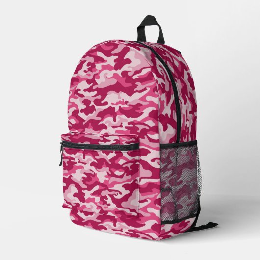 Rosa Camouflage Camouflage Bedruckter Rucksack (Rückseitige Ecke Rechts)