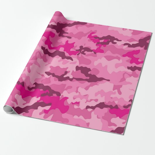Rosa Camouflage Camouflage Girly Feminine Geschenkpapier (Ungerollt)
