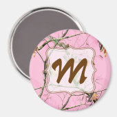 Rosa Camouflage Camouflage Hunt Monogram Initial M Magnet (Vorderseite/Rückseite)