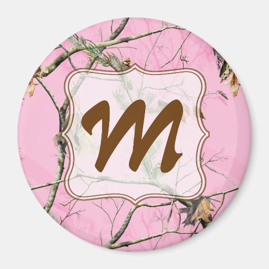 Rosa Camouflage Camouflage Hunt Monogram Initial M Magnet (Vorne)